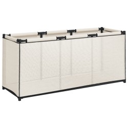 vidaXL Caja de almacenaje de tela crema 105x34,5x45 cm