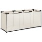 vidaXL Caja de almacenaje de tela crema 105x34,5x45 cm vidaXL Caja de almacenaje de tela crema 105x34,5x45 cm