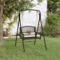 vidaXL Banco mecedor de acero negro 124 cm vidaXL Banco mecedor de acero negro 124 cm