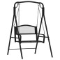 vidaXL Banco mecedor de acero negro 124 cm vidaXL Banco mecedor de acero negro 124 cm