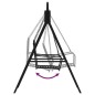 vidaXL Banco mecedor de acero negro 124 cm vidaXL Banco mecedor de acero negro 124 cm