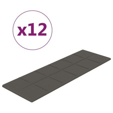 vidaXL Paneles de pared 12 uds terciopelo gris oscuro 90x30 cm 3,24 m²