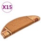 vidaXL Alfombrilla autoadhesiva de escalera 15 uds beige 65x21x4 cm vidaXL Alfombrilla autoadhesiva de escalera 15 uds beige 65x21x4 cm