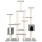 vidaXL Rascador para gatos con postes de sisal gris claro 145 cm vidaXL Rascador para gatos con postes de sisal gris claro 145 cm