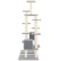 vidaXL Rascador para gatos con postes de sisal gris claro 145 cm vidaXL Rascador para gatos con postes de sisal gris claro 145 cm