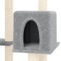 vidaXL Rascador para gatos con postes de sisal gris claro 145 cm vidaXL Rascador para gatos con postes de sisal gris claro 145 cm