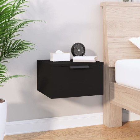 vidaXL Mesitas de noche de pared 2 uds negro 34x30x20 cm