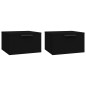 vidaXL Mesitas de noche de pared 2 uds negro 34x30x20 cm