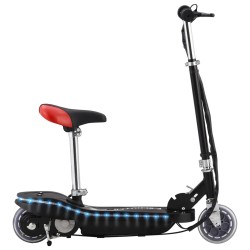 vidaXL Patinete eléctrico con asiento y LED 120 W negro