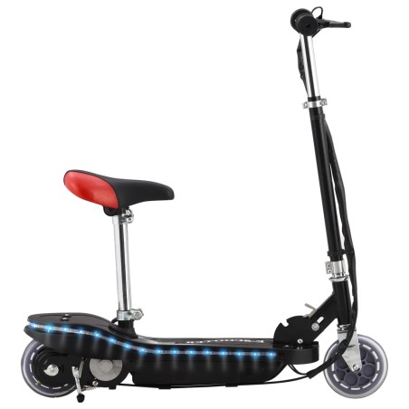 vidaXL Patinete eléctrico con asiento y LED 120 W negro