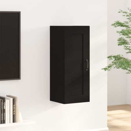 vidaXL Armario colgante de madera contrachapada negro 35x34x90 cm