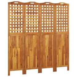 vidaXL Biombo de 4 paneles de madera maciza de acacia 162x2x180 cm 