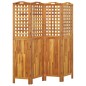 vidaXL Biombo de 4 paneles de madera maciza de acacia 162x2x180 cm vidaXL Biombo de 4 paneles de madera maciza de acacia 162x2x180 cm