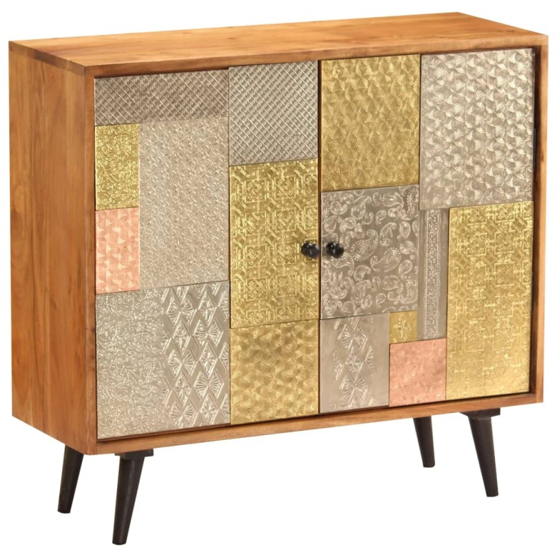 vidaXL Aparador de madera maciza de acacia 80x30x75 cm