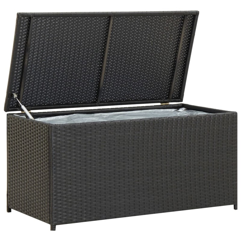 vidaXL Caja de almacenaje de jardín ratán sintético negro 100x50x50 cm vidaXL Caja de almacenaje de jardín ratán sintético negro 100x50x50 cm