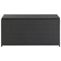 vidaXL Caja de almacenaje de jardín ratán sintético negro 100x50x50 cm