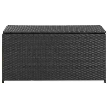 vidaXL Caja de almacenaje de jardín ratán sintético negro 100x50x50 cm