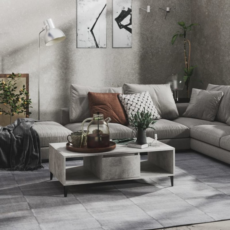 vidaXL Mesa centro madera contrachapada gris hormigón 103,5x60x35 cm vidaXL Mesa centro madera contrachapada gris hormigón 103,5x60x35 cm