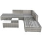 vidaXL Set de muebles de jardín 6 pzas y cojines ratán sintético gris vidaXL Set de muebles de jardín 6 pzas y cojines ratán sintético gris