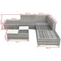 vidaXL Set de muebles de jardín 6 pzas y cojines ratán sintético gris vidaXL Set de muebles de jardín 6 pzas y cojines ratán sintético gris