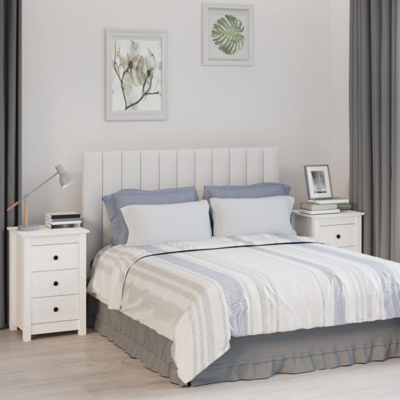 vidaXL Mesitas de noche 2 uds madera maciza pino blanco 40x35x61,5 cm vidaXL Mesitas de noche 2 uds madera maciza pino blanco 40x35x61,5 cm