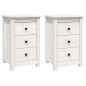 vidaXL Mesitas de noche 2 uds madera maciza pino blanco 40x35x61,5 cm vidaXL Mesitas de noche 2 uds madera maciza pino blanco 40x35x61,5 cm