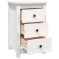 vidaXL Mesitas de noche 2 uds madera maciza pino blanco 40x35x61,5 cm vidaXL Mesitas de noche 2 uds madera maciza pino blanco 40x35x61,5 cm