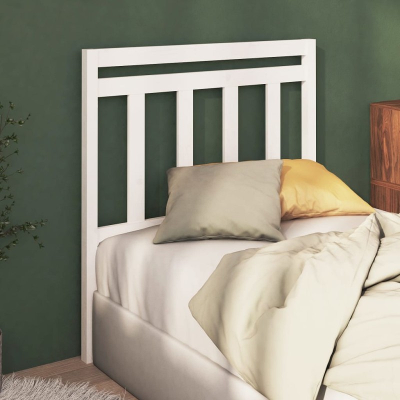 vidaXL Cabecero de cama madera maciza de pino blanco 96x4x100 cm vidaXL Cabecero de cama madera maciza de pino blanco 96x4x100 cm