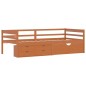 vidaXL Cama con cajones y armario madera pino marrón miel 90x200 cm vidaXL Cama con cajones y armario madera pino marrón miel 90x200 cm
