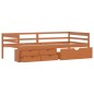 vidaXL Cama con cajones y armario madera pino marrón miel 90x200 cm vidaXL Cama con cajones y armario madera pino marrón miel 90x200 cm