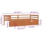 vidaXL Cama con cajones y armario madera pino marrón miel 90x200 cm vidaXL Cama con cajones y armario madera pino marrón miel 90x200 cm