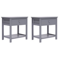 vidaXL Mesitas de noche 2 unidades madera de Paulownia gris 40x29x42cm