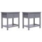 vidaXL Mesitas de noche 2 unidades madera de Paulownia gris 40x29x42cm vidaXL Mesitas de noche 2 unidades madera de Paulownia gris 40x29x42cm