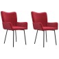 vidaXL Sillas de comedor 2 unidades terciopelo rojo tinto vidaXL Sillas de comedor 2 unidades terciopelo rojo tinto
