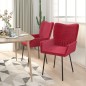 vidaXL Sillas de comedor 2 unidades terciopelo rojo tinto vidaXL Sillas de comedor 2 unidades terciopelo rojo tinto