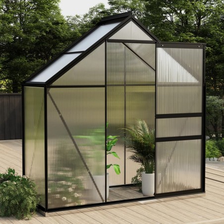 vidaXL Invernadero de aluminio gris antracita 1,33 m²