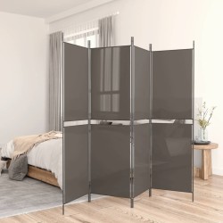 vidaXL Biombo divisor de 5 paneles de tela gris antracita 250x200 cm