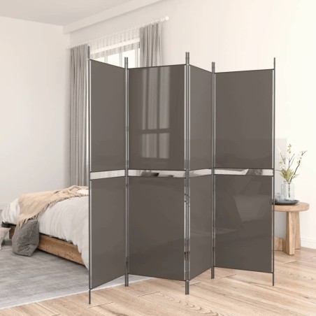 vidaXL Biombo divisor de 5 paneles de tela gris antracita 250x200 cm