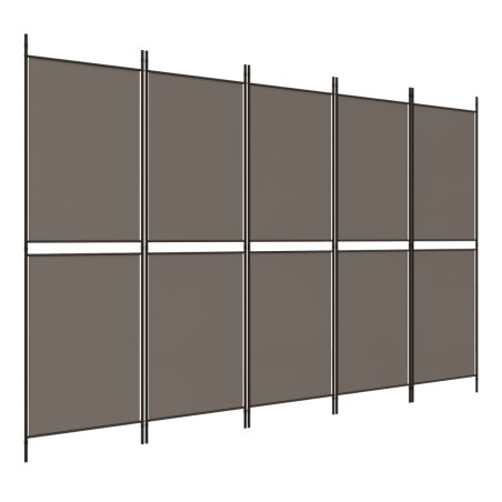 vidaXL Biombo divisor de 5 paneles de tela gris antracita 250x200 cm