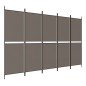 vidaXL Biombo divisor de 5 paneles de tela gris antracita 250x200 cm