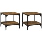 vidaXL Mesas auxiliares 2 uds contrachapada roble ahumado 40x40x40 cm vidaXL Mesas auxiliares 2 uds contrachapada roble ahumado 40x40x40 cm