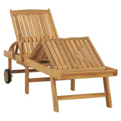 vidaXL Tumbona con mesita madera maciza de teca 