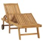 vidaXL Tumbona con mesita madera maciza de teca vidaXL Tumbona con mesita madera maciza de teca