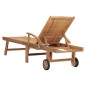 vidaXL Tumbona con mesita madera maciza de teca vidaXL Tumbona con mesita madera maciza de teca