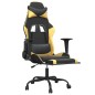 vidaXL Silla gaming masaje y reposapiés cuero sintético negro dorado vidaXL Silla gaming masaje y reposapiés cuero sintético negro dorado