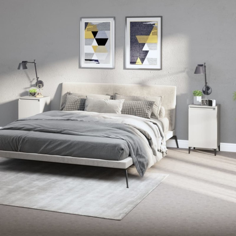 vidaXL Mesitas de noche 2 uds madera contrachapada blanco 40x35x70 cm vidaXL Mesitas de noche 2 uds madera contrachapada blanco 40x35x70 cm