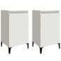 vidaXL Mesitas de noche 2 uds madera contrachapada blanco 40x35x70 cm vidaXL Mesitas de noche 2 uds madera contrachapada blanco 40x35x70 cm