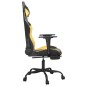 vidaXL Silla gaming masaje y reposapiés cuero sintético negro dorado vidaXL Silla gaming masaje y reposapiés cuero sintético negro dorado
