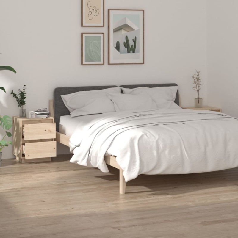 vidaXL Mesitas de noche 2 uds madera maciza de pino 40x35x50 cm vidaXL Mesitas de noche 2 uds madera maciza de pino 40x35x50 cm