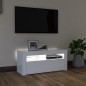 vidaXL Mueble de TV con luces LED blanco 90x35x40 cm vidaXL Mueble de TV con luces LED blanco 90x35x40 cm